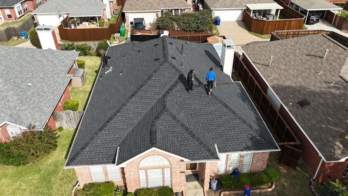 Slate & Tile Roof Repair work in progress on a Paramus property